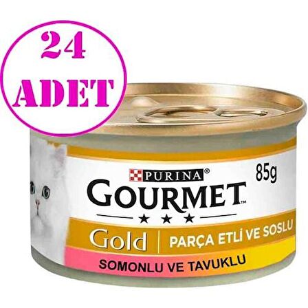 Gourmet Gold Somonlu Tavuklu Parça Etli 85 G x 24 Adet