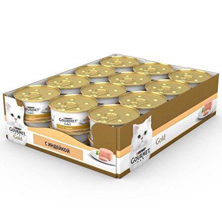 Gourmet Gold Kıyılmış Hindi Etli Kedi Konservesi 85 Gr x 24 adet