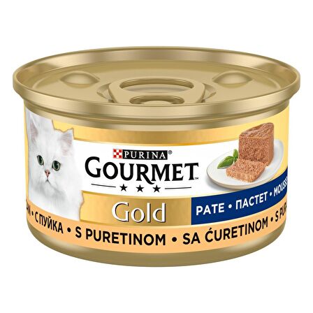 Gourmet Gold Kıyılmış Hindi Etli Kedi Konserve Maması 85 Gr 12 Adet