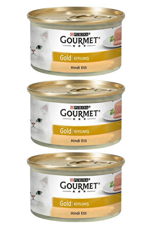 3 Adet Gourmet Gold Kıyılmış Hindili Yaş Kedi Maması 85 gr