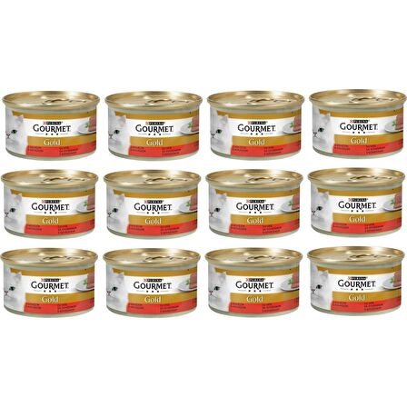 Gourmet Gold Kıyılmış Sığır Etli Kedi Konservesi 85GR x 12 Adet