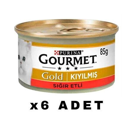 Gourmet Gold Kıyılmış Sığır Etli Kedi Konservesi 85 Gr x 6 ADET