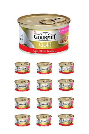 Gourmet Gold Sığır Etli Tavuklu Kedi Konservesi 85 Gr 12 Adet