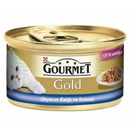 Gourmet Gold Çifte Lezzet Okyanus Balığı&Sebzeli Yaş Kedi Maması 85 gr x 24 Adet