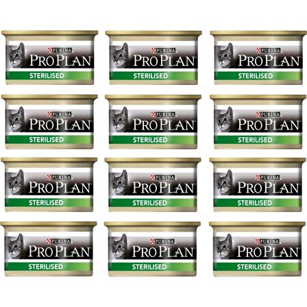 Pro Plan Sterilised Somonlu ve Tuna Balıklı Kısırlaştırılmış Kedi Konserve Maması 85 Gr 12 Adet