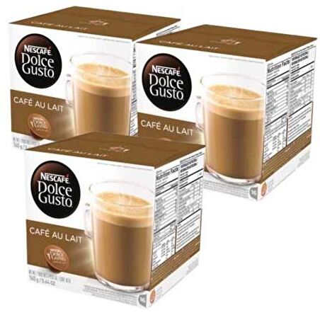 Nescafe Dolce Gusto Coffee Cafe Au Lait 16 Kapsül x 3 Adet