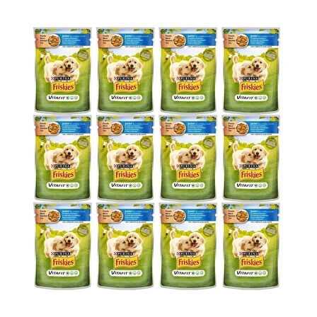 Friskies Tavuklu ve Havuçlu Pouch Konserve Yavru Köpek Maması 100 Gr X 12 Adet