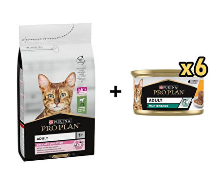 Pro Plan Delicate Kuzulu Yetişkin Kedi Maması 1.5 Kg + 6 Adet Proplan Adult Tavuk Etli Yetişkin Kedi Konservesi 85 Gr 