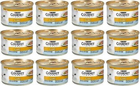 Gourmet Gold Parça Etli Okyanus Balıklı Ve Ispanak Soslu Kedi Konservesi 85g (12 Adet)