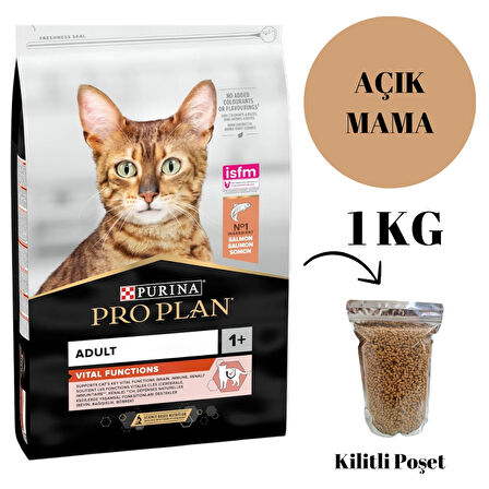 PRO PLAN Original Somonlu Yetişkin Kuru Kedi Maması 1 KG - Açık Bölünmüş Paket