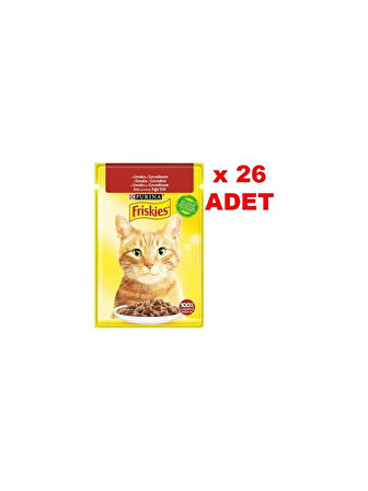 Purina Friskies Sığır Etli Soslu Yaş Kedi Maması 85 gr*26 Adet