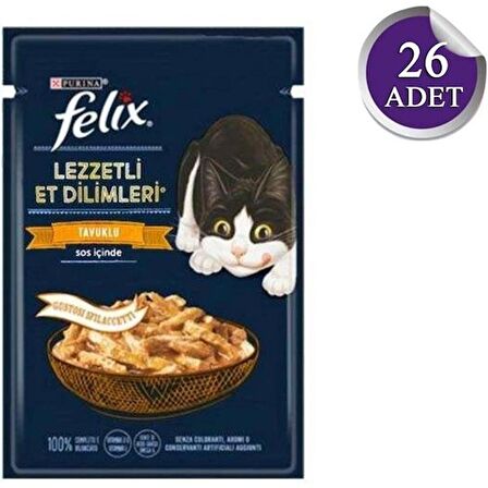 Felix Tasty Shreds Tavuklu 26X80  