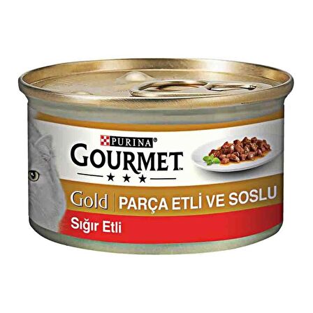 Gourmet Gold Parça Etli, Sığır Etli 85gr Yaş Kedi Kons 6 adet