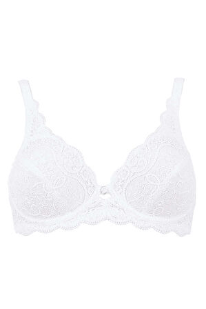 Triumph Amourette 300 W X Dantelli Balenli Beyaz Sütyen