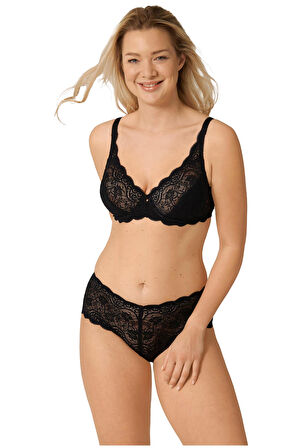 Triumph Amourette 300 W X Dantelli Balenli Siyah Sütyen