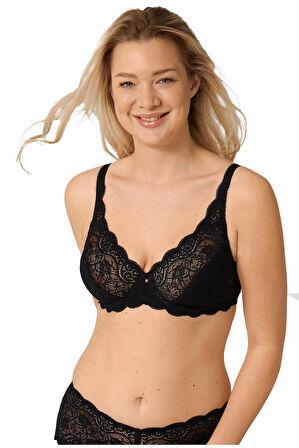 Triumph Amourette 300 W X Dantelli Balenli Siyah Sütyen