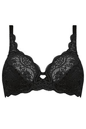 Triumph Amourette 300 W X Dantelli Balenli Siyah Sütyen