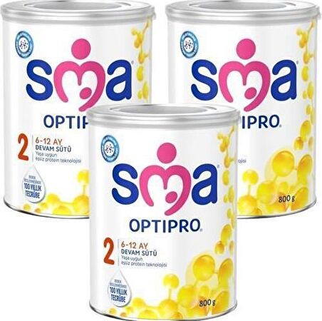 SMA Optipro Probiyotik 2 Devam Sütü 6-12 Ay 800 gr 3'lü Paket