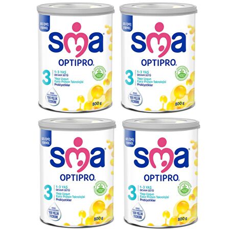 Sma 3 Optipro Probiyotik 1-3 Yaş Devam Sütü 800 gr 4 ADET