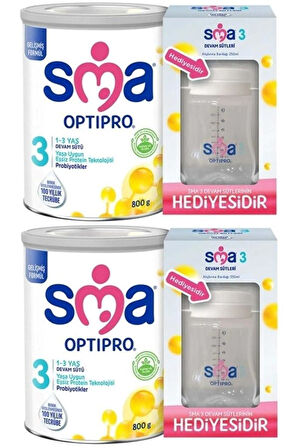 SMA Optipro 800gr No:3 Devam Sütü (1-3 YAŞ) (ALIŞTIRMA BARDAĞI HEDİYELİ) (2 Lİ SET)