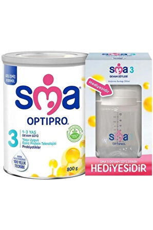 SMA Optipro 800gr No:3 Devam Sütü (1-3 YAŞ) (ALIŞTIRMA BARDAĞI HEDİYELİ) (2 Lİ SET)