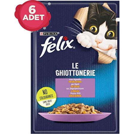 Felix Kuzu Etli Yetişkin Kedi Yaş Maması 85 Gr X 6