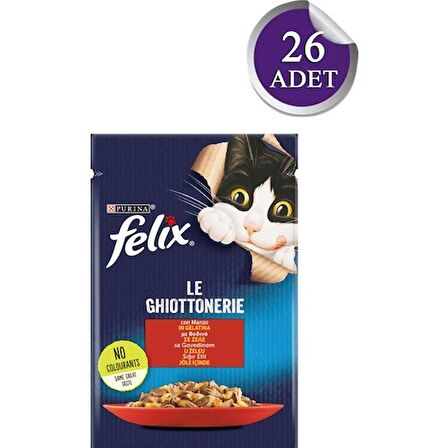 Felix Sığır Etli Yetişkin Kedi Maması 26 x 85 G