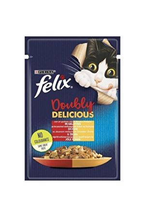 Felix Sığır Etli ve Tavuklu Yaş Kedi Maması 85gr x 26 Adet