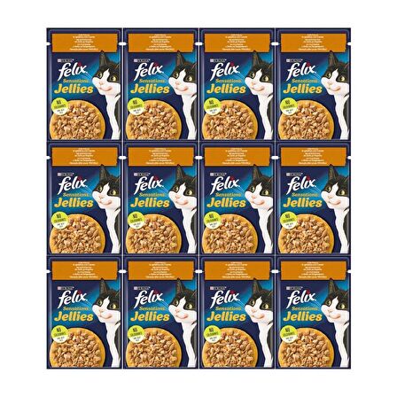 Felix Sensation Tavuk & Havuçlu Kedi Yaş Mama 85 Gr X 12 Adet