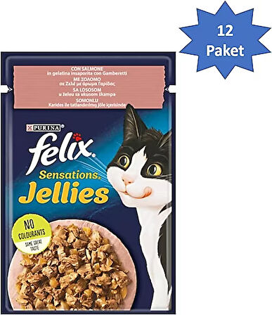 Felix Çifte Lezzet Somon ve Karidesli Konserve Kedi Maması 85 Gr x 12 ADET