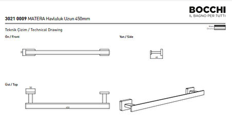 Bocchi Matera Havluluk Uzun 45 cm Krom 3021-0009