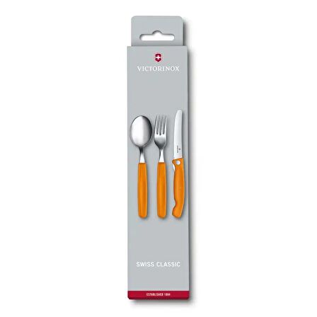 Victorinox Swiss Classic 3 Parça Çatal Bıçak Kaşık Seti Turuncu