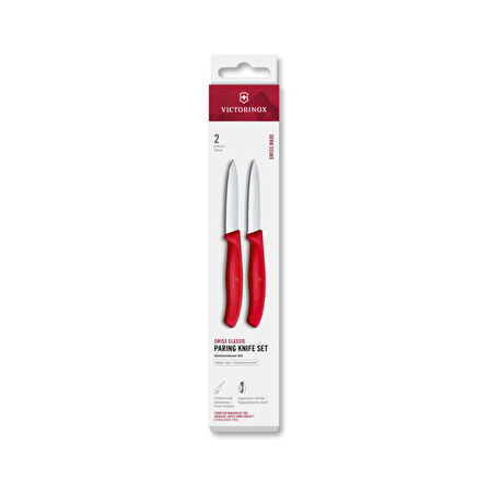 Victorinox 6.7691.2C1 Swiss Classic 2li Soyma Bıçağı Set, Kırmızı