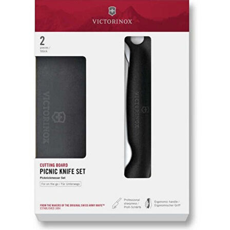 Victorinox 6.7193F Kesme Tahtası ve Katlanır Bıçak Set, Siyah