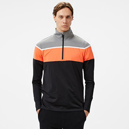 Mc Kinley Diego II Half Zipped Erkek Siyah/Turuncu Üst