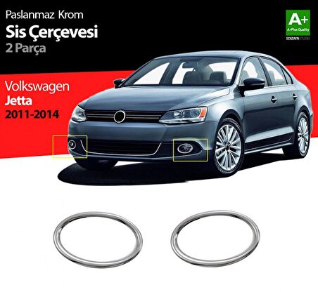 S-Dizayn VW Jetta Krom Sis Farı Çerçevesi 2 Prç 2011-2014
