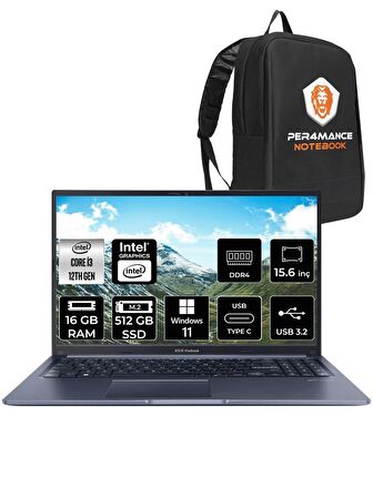 ASUS Vivobook 15 X1502ZA i3 1215U 16GB RAM 512GB SSD 15.6'' FHD W11HOME EJ1645 & PER4 ÇANTA