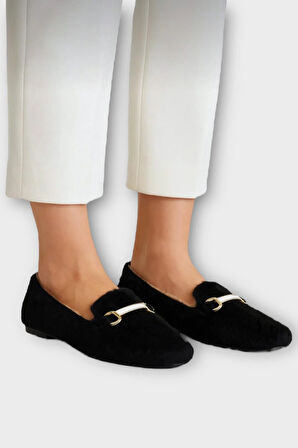 Yumuşak Peluş Ses Yapmaz Hafif Taban Kadın Ev Babeti Panduf SİYAH