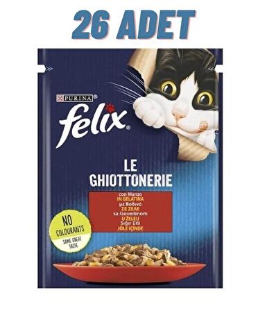 Felix Sığır Etli Yetişkin Kedi Konservesi Pouch 26x85 Gr