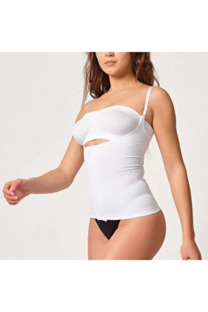 Mi 2030 Agraflı Göğsü Açık Atlet Korse Dikişsiz