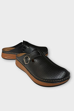 Önü Kapalı Kışlık Ortopedik Günlük Kadın Terlik SİYAH