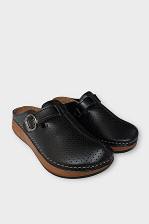 Önü Kapalı Kışlık Ortopedik Günlük Kadın Terlik SİYAH