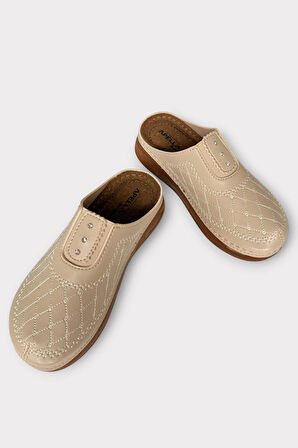 Önü Kapalı Kışlık Ortopedik Günlük Kadın Terlik BEJ