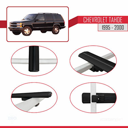 Chevrolet Tahoe 1995-2000 Arası ile Uyumlu BASIC Model Ara Atkı Tavan Barı Siyah 2 Adet