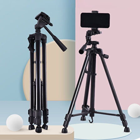 caselka® Telefon ve Fotoğraf Makinası Takılabilen Bluetooth Kumandalı 146 cm Tripod