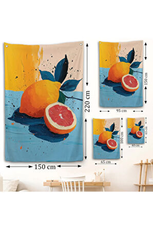 Masa Üstündeki Limon Duvar Örtüsü-7616