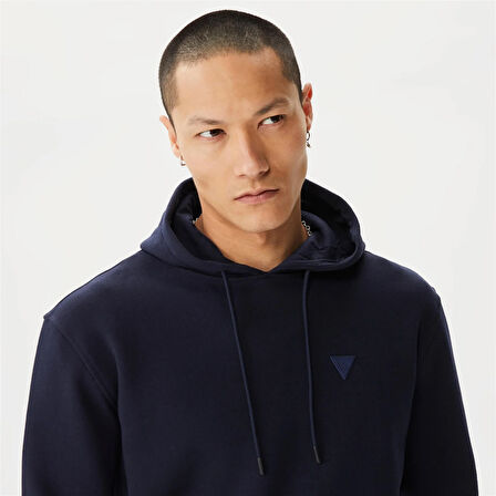 Erkek Kapüşonlu Sweatshirt-Lacivert | S