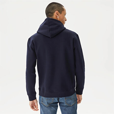 Erkek Kapüşonlu Sweatshirt-Lacivert | S