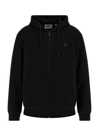 Guess Siyah Erkek Kapüşon Yaka Zip Ceket Z2YQ28K9V31JBLK-ALDWIN ZIP HOODED