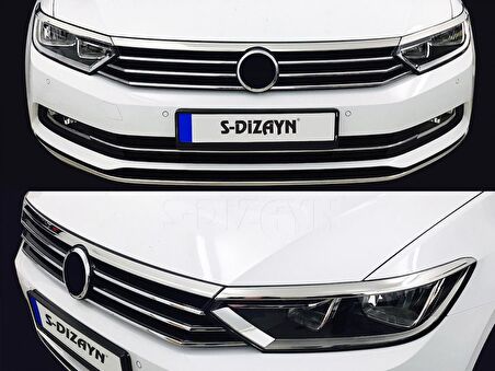 S-Dizayn VW Passat B8 Krom Far Üzeri Çıta Seti 3 Parça 2015 Üzeri S-Dizayn